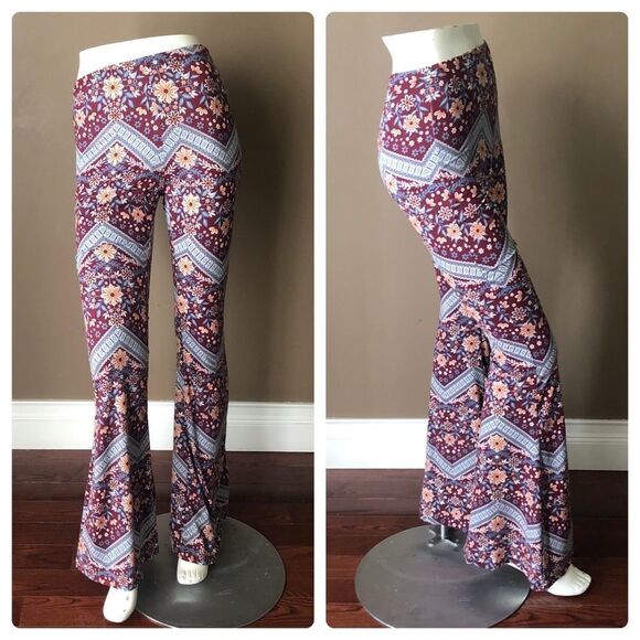 Windsor Flower & Paisley Print Flare Pants - Picture 1 of 4